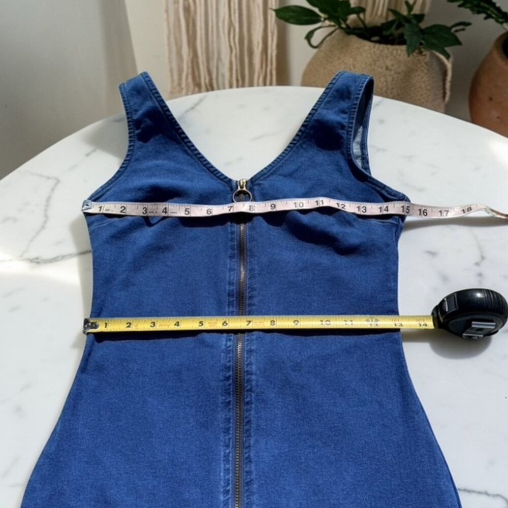 7th & Hudson Women's Size Small Full Zip Denim Mini Dress Blue - Picture 8 of 12